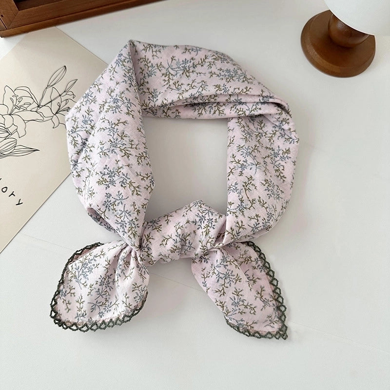 Women's Elegant Sweet Printing Cotton And Linen Silk Scarf