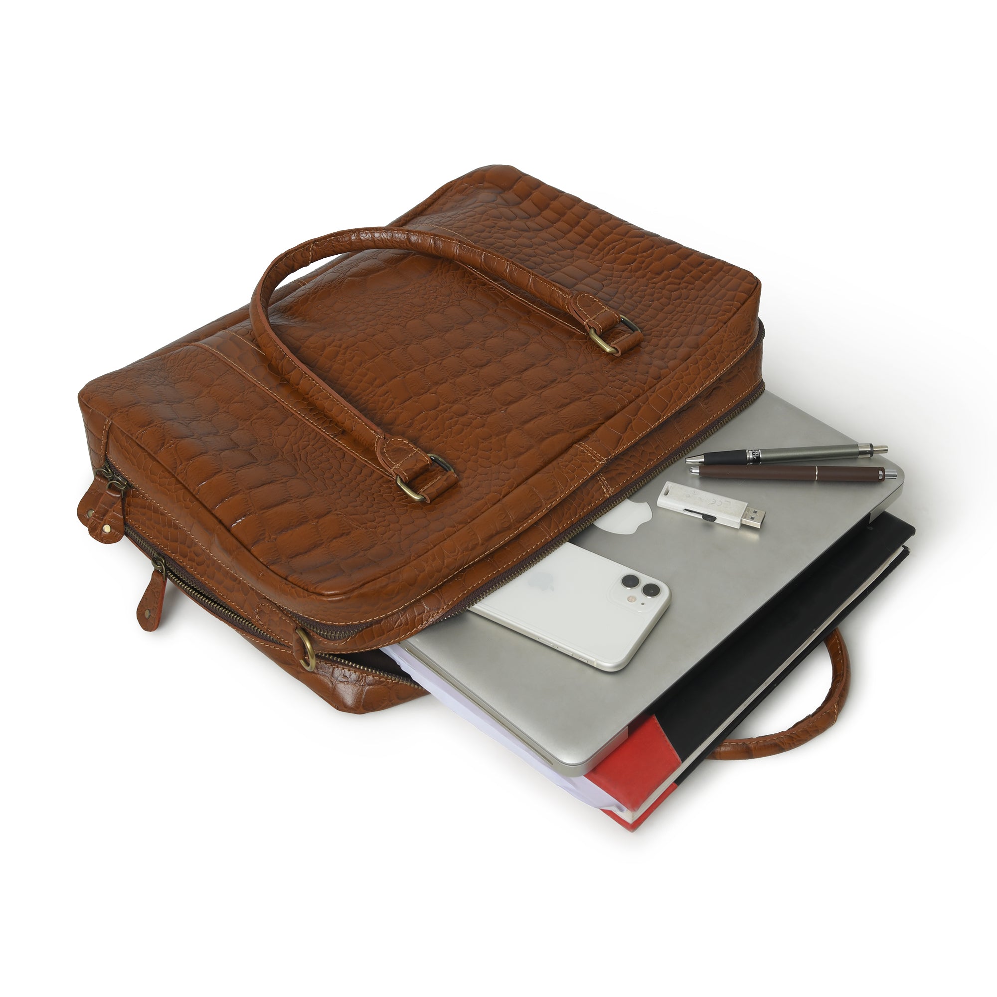 Premium Buffalo Leather Laptop Office Briefcase
