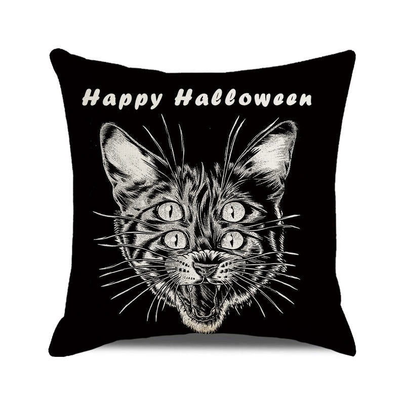 Halloween Retro Punk Palm Skull Cotton Pillow Cases Couch & Sofa Decor