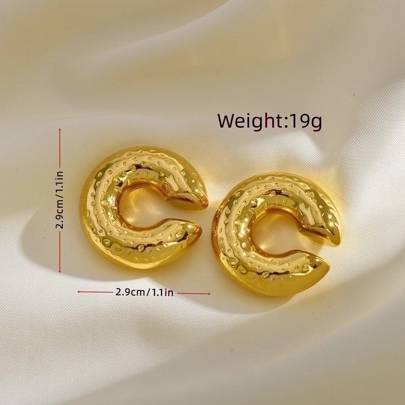 1 Pair Minimalist C Shape Plating Stainless Steel Gold Plated Ear Cuffs
