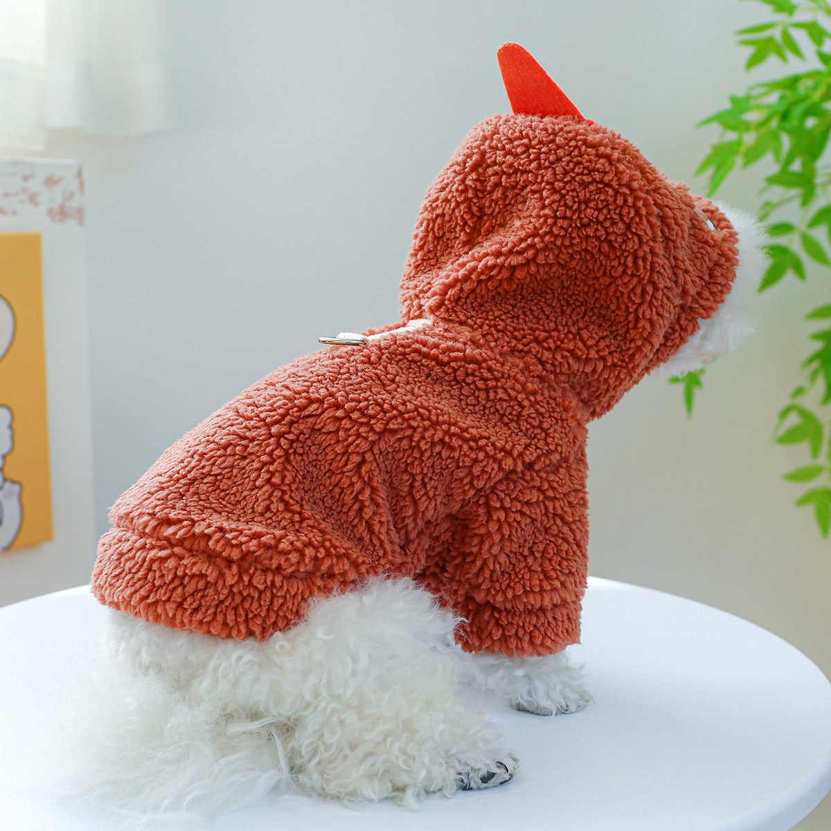 Fleece Funny Pattern Hooded Dog Hoodie