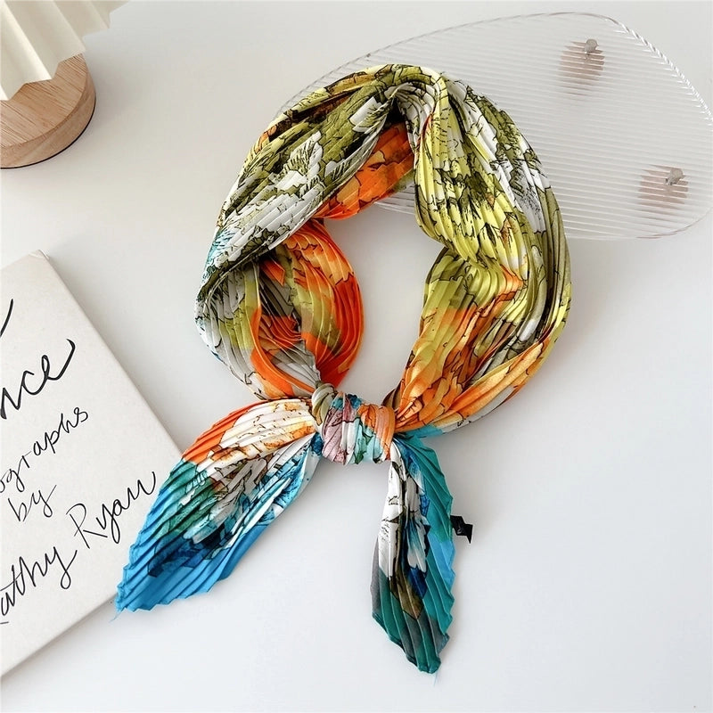 Women's Cartoon Style Minimalist Color Block Polyester Printing Silk Scarf