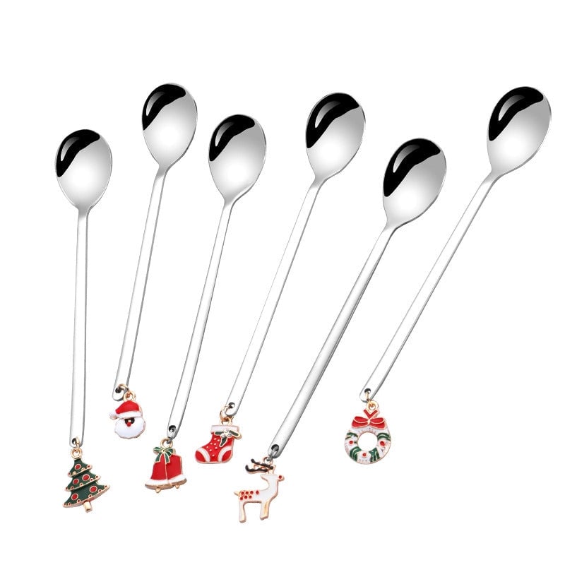 Christmas Cute Solid Color Stainless Steel Spoon 1 Piece 1 Set