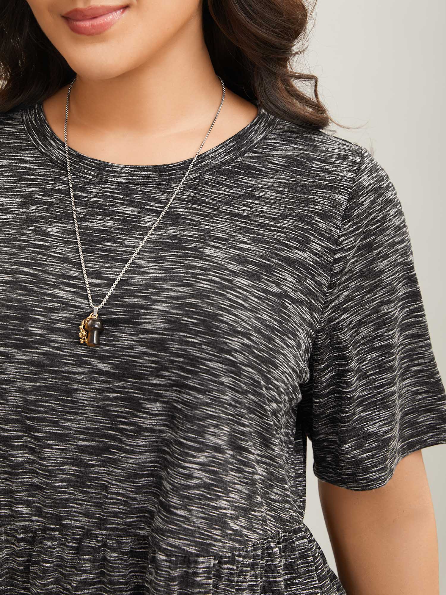Heathered Crew Neck Relaxed T-Shirt