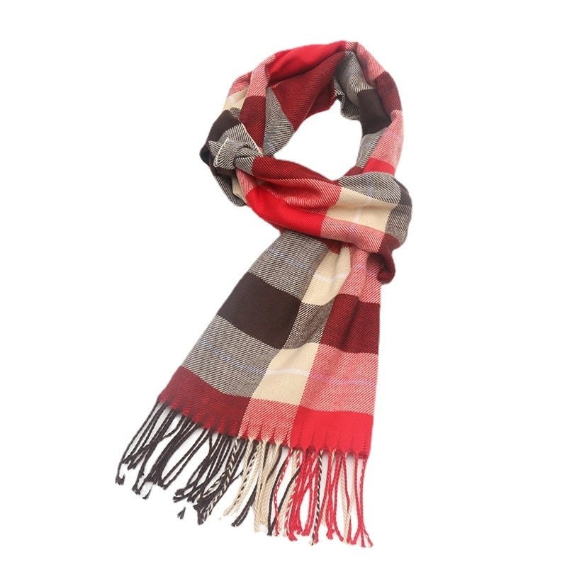 New Couple Plaid Scarf Parent-child Scarf Autumn And Winter Men's And Women's New Cashmere Plaid Color Matching Shawl