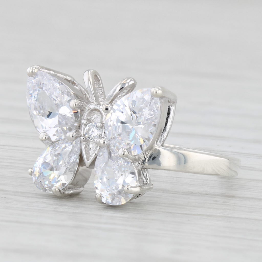 1.72ctw Cubic Zirconia Butterfly Ring Sterling Silver Size 5.25