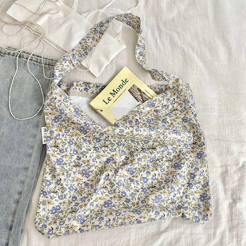Niche Canvas Bag For Women 2024 New Summer Design Sense High Quality Artistic Floral Canvas Bag