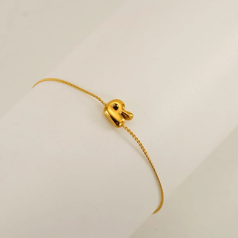 Casual Minimalist Letter 304 Stainless Steel 18K Gold Plated Bracelets In Bulk