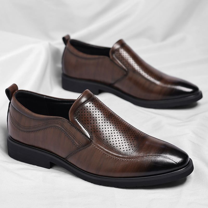 Men's Leather Hollow Breathable Casual Shoes