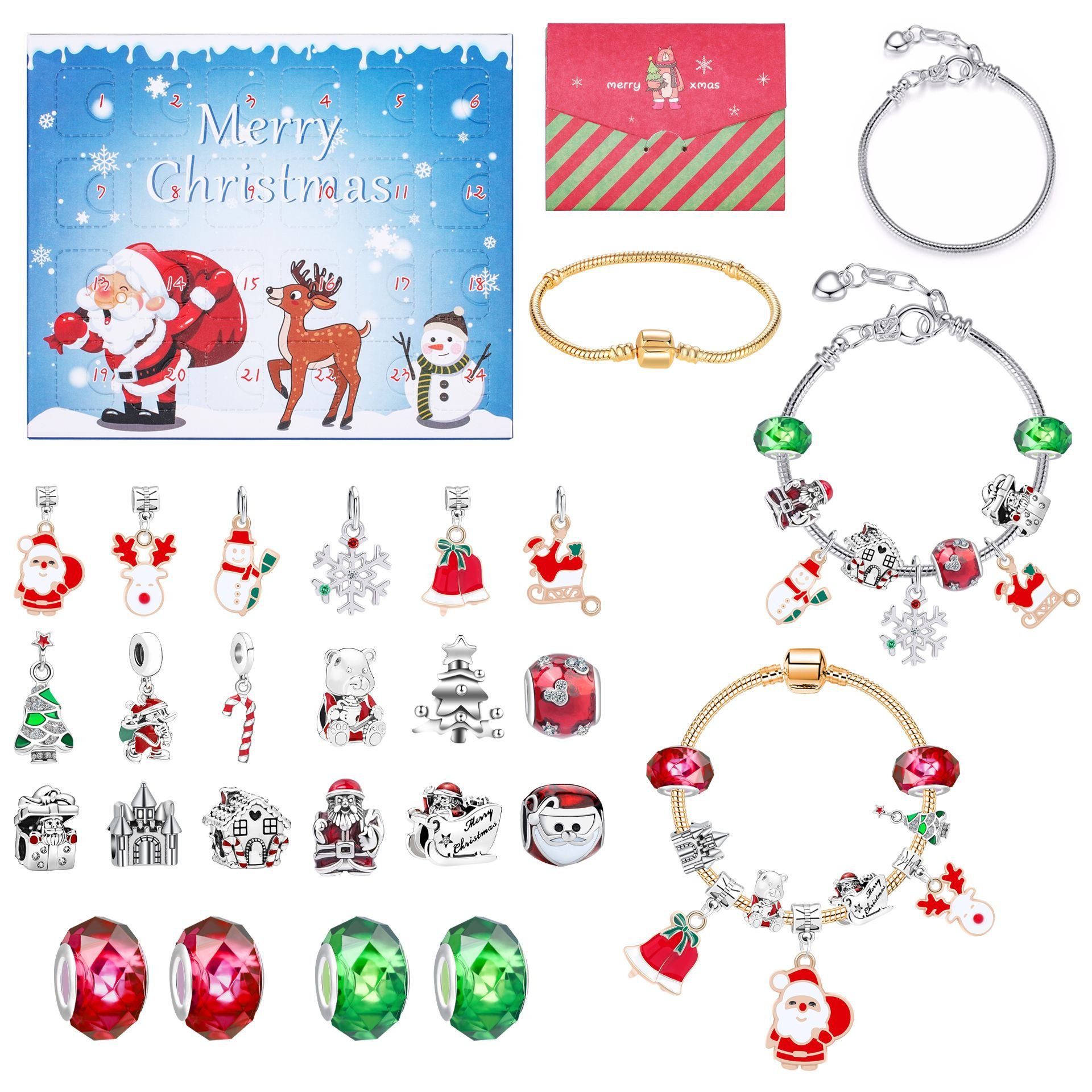 🎉Early Christmas Sale 49% OFF🔥The Best Gift For Children🎀DIY Christmas Advent Calendar Bracelets Set