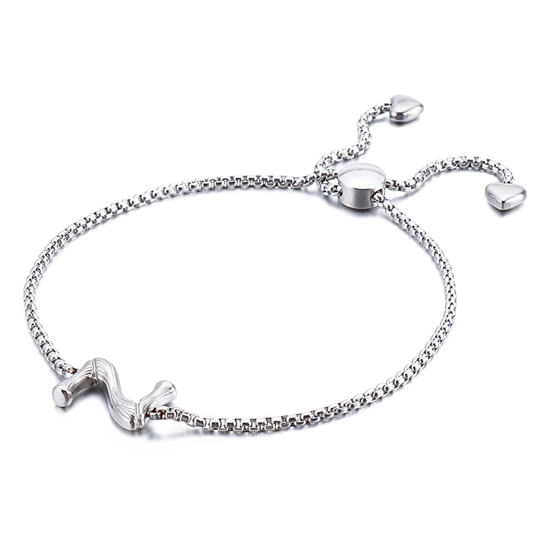 Casual Minimalist Letter Heart Shape Stainless Steel 18K Gold Plated Bracelets In Bulk