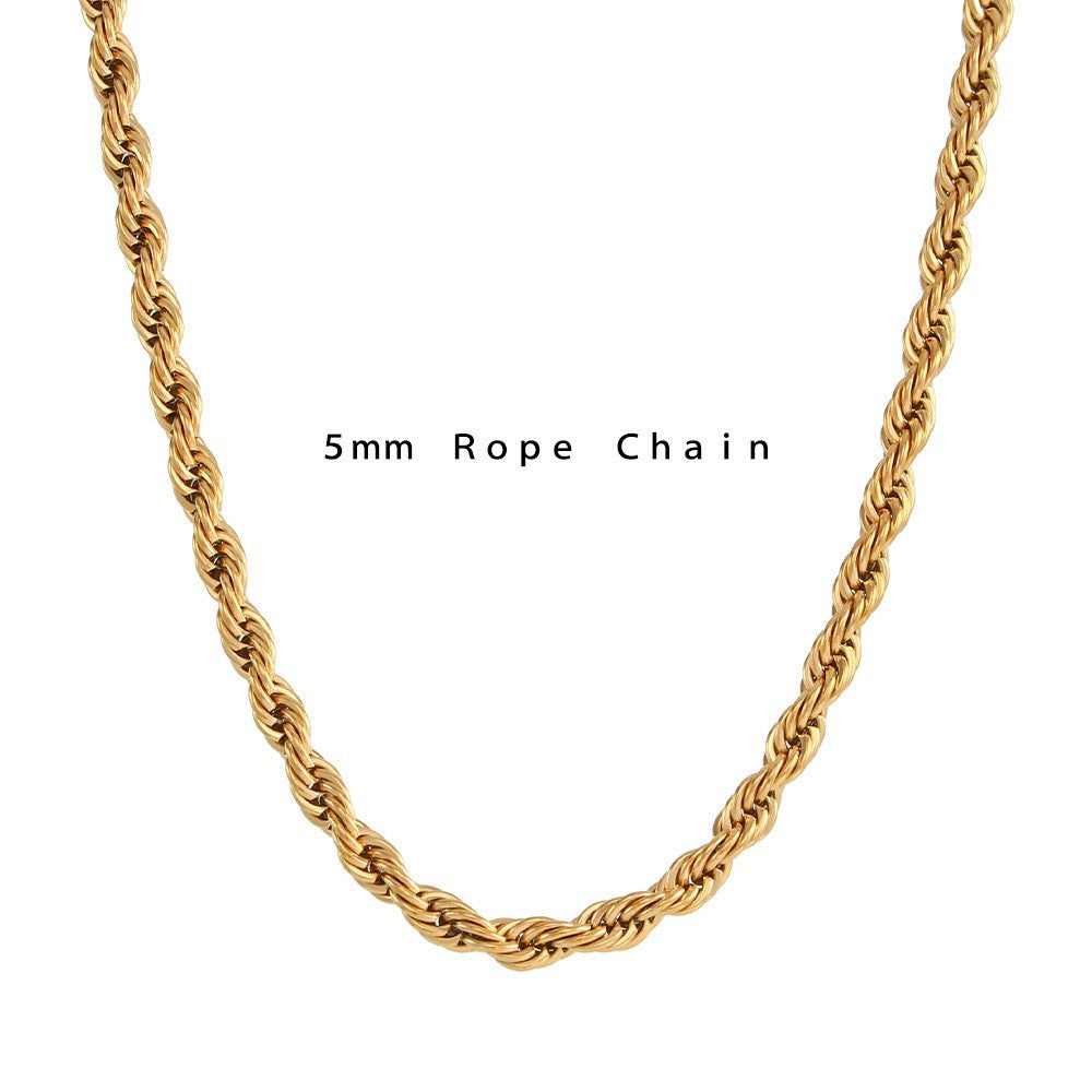 Fashion Stripe Geometric Stainless Steel 18K Gold Plated Necklaces