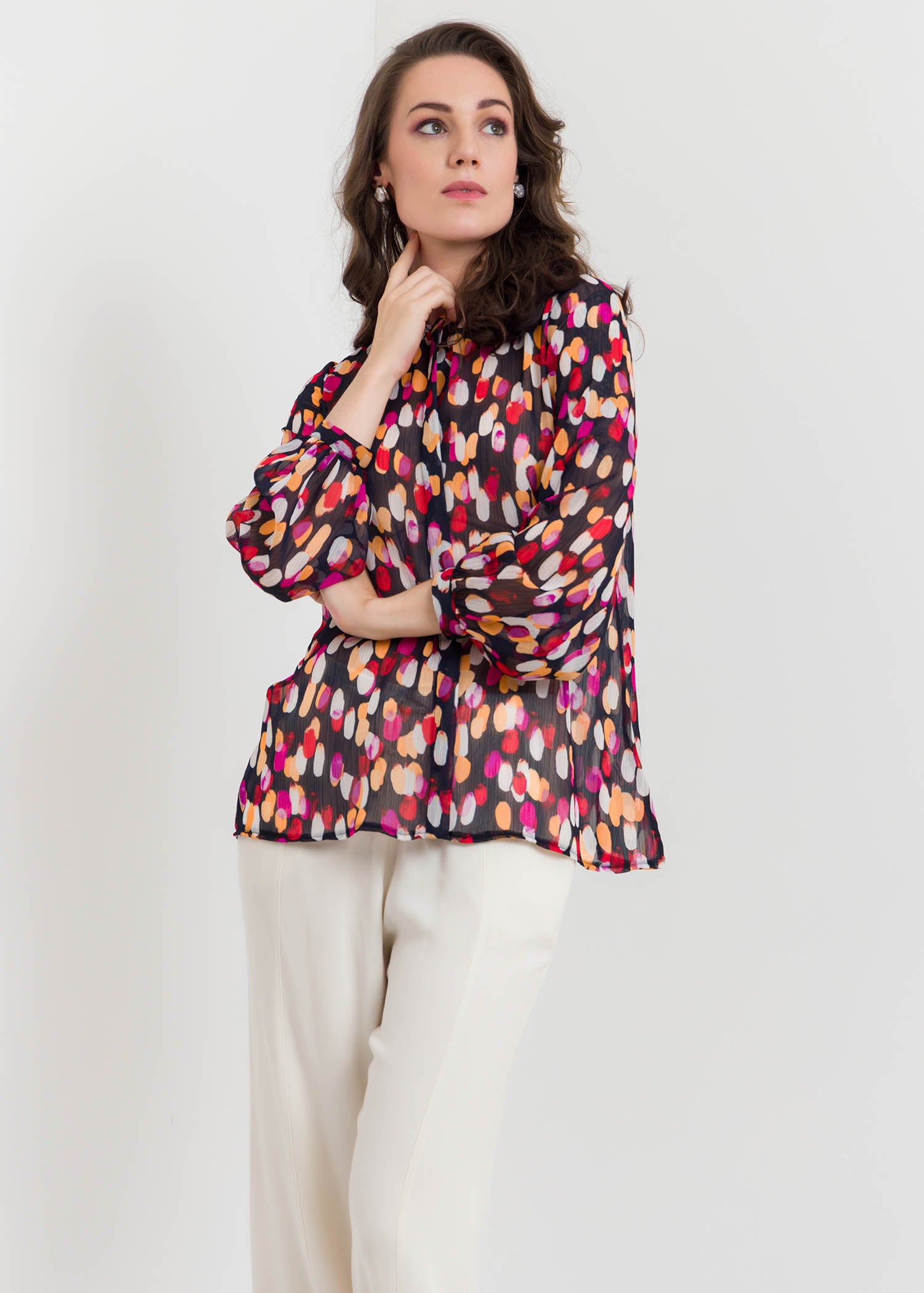 Long Sleeve Printed Blouse