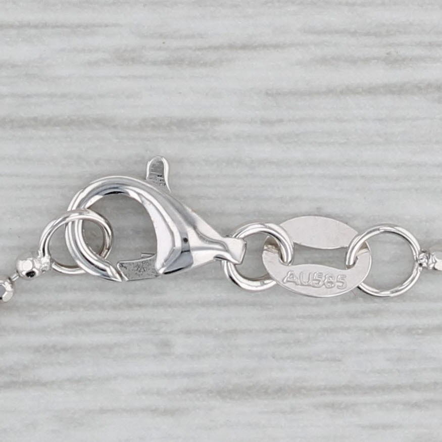 New 0.25ctw Diamond Ankh Shield Pendant Necklace 14k White Gold Bead Chain