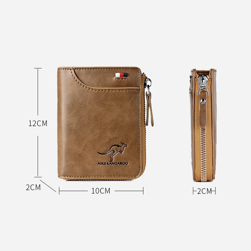 🔥 BIG SALE - 48% OFF 🔥🔥Men Wallet Zipper Genuine Leather Purse ( RFID PROTECTED )