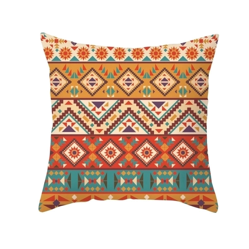Ethnic Style Geometric Fibre Peach Skin Pillow Cases
