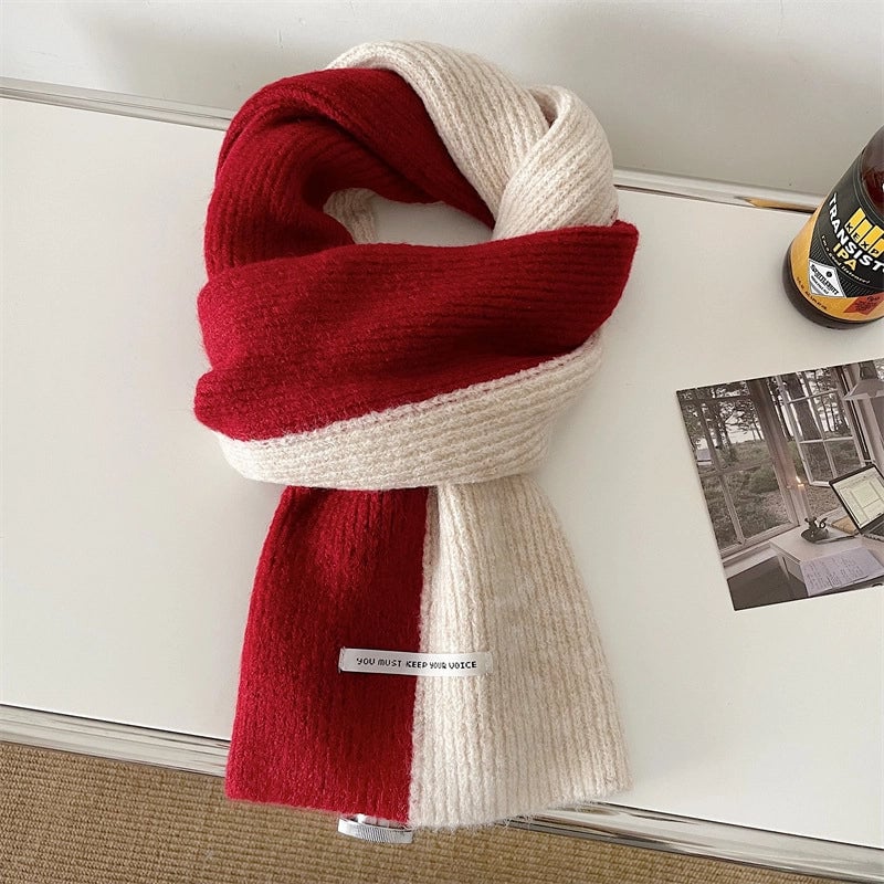 Women's Preppy Style Sweet Color Block Acrylic Scarf