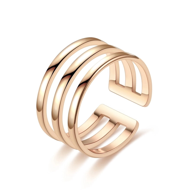 Heart Titanium Steel 18K Gold Plated Carving