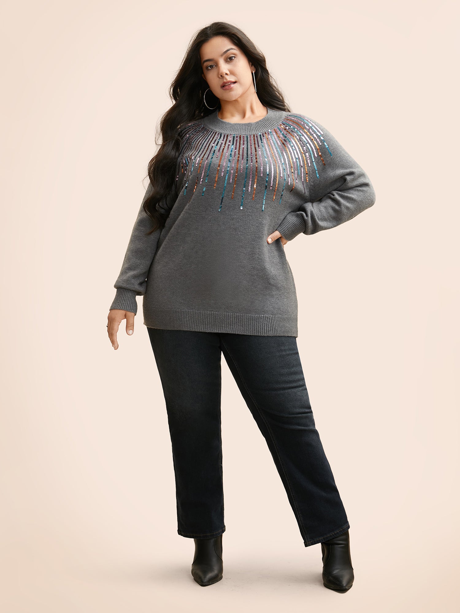 Supersoft Essentials Sequin Raglan Sleeve Pullover