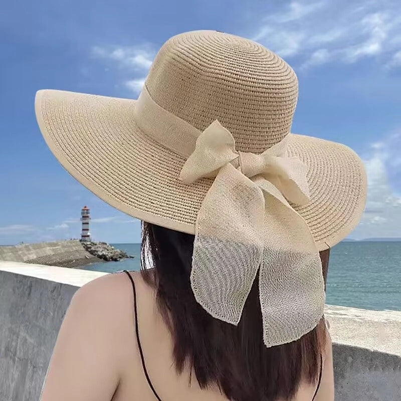 Women's Lady Vacation Bow Knot Big Eaves Sun Hat
