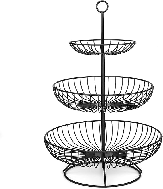 3 Tier Metal Fruit Storage Basket-Black(SA2405-08)