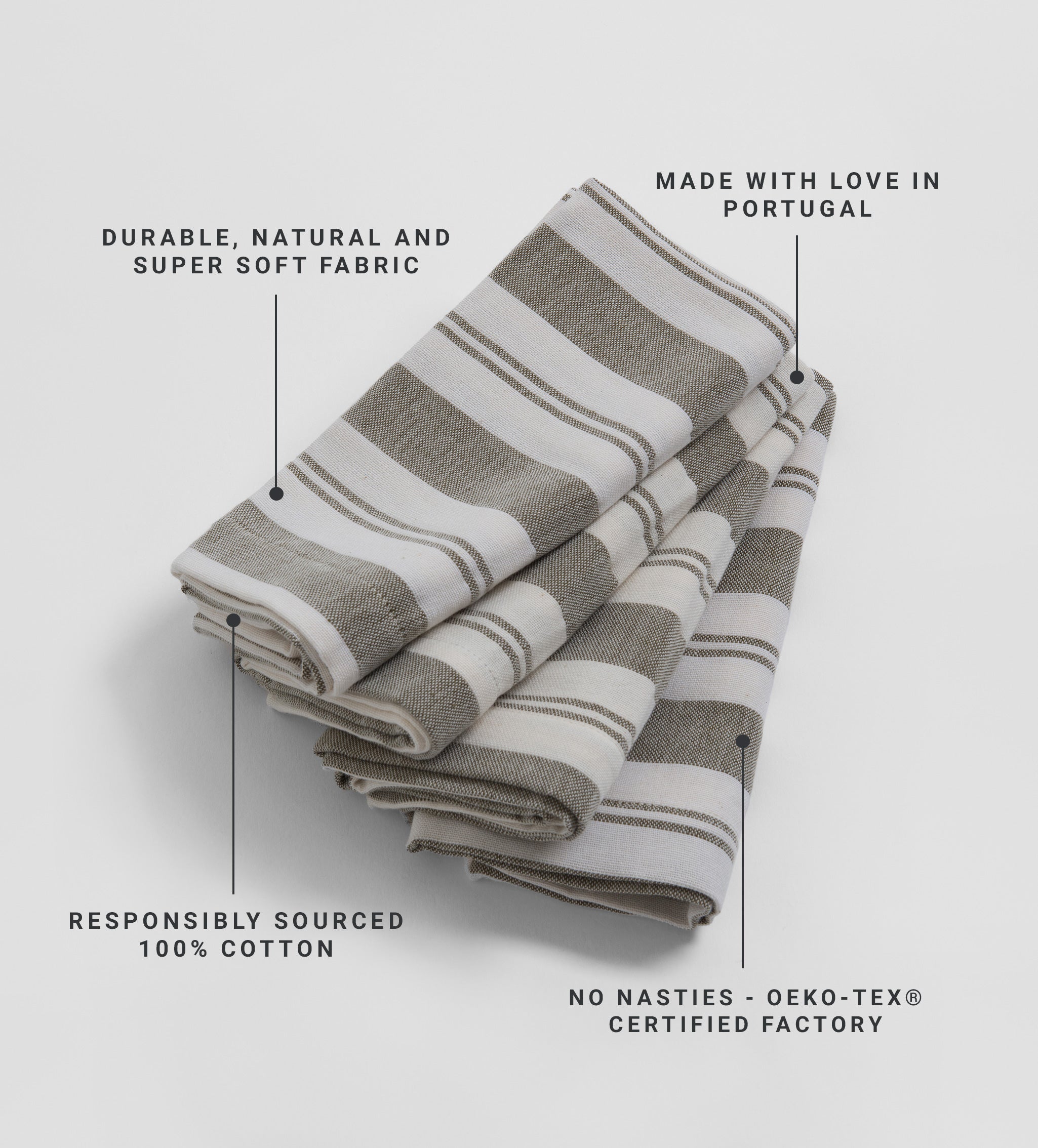 Dark Olive Isaac 100% Cotton Napkins - Set of 4