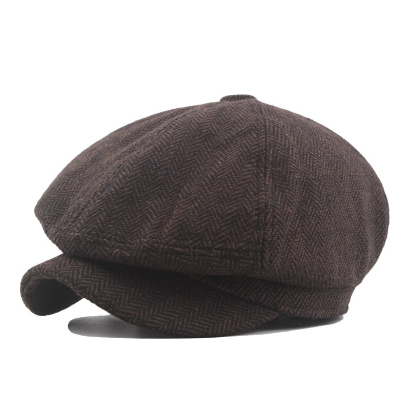 Men's Vintage Style British Style Argyle Curved Eaves Beret Hat