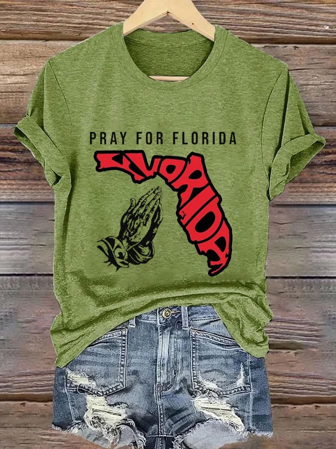 Women's 'Pray for Florida' Print T-Shirt