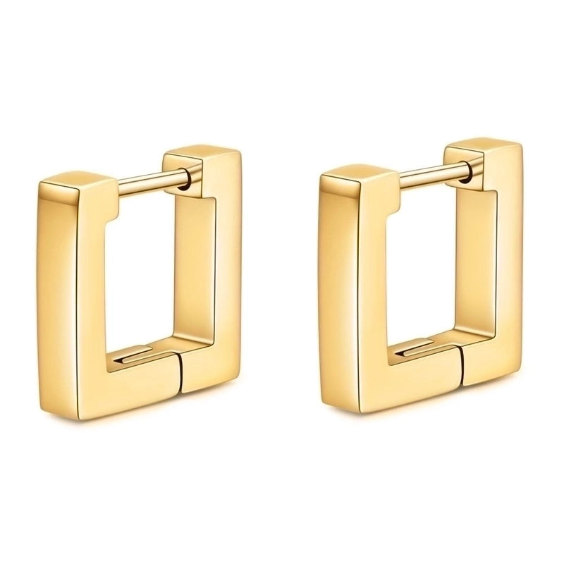 1 Pair Minimalist Oval Plating Stainless Steel Earrings