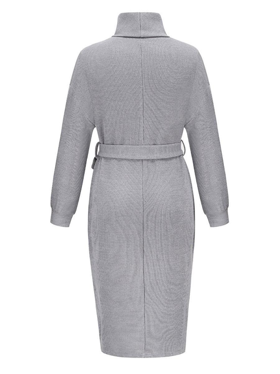 High Neck Lace-Up Knit Dress(4 colors)