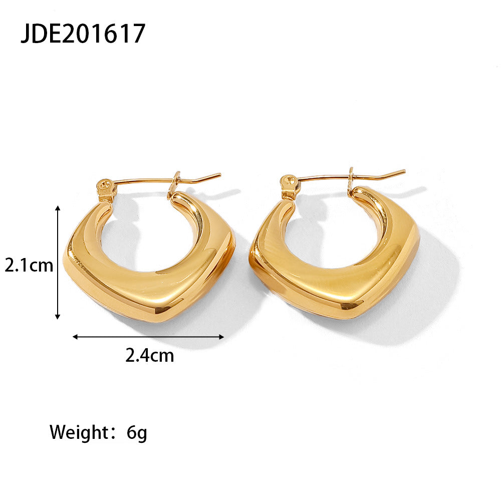 18K Gold Titanium Steel Earrings Earrings Stainless Steel