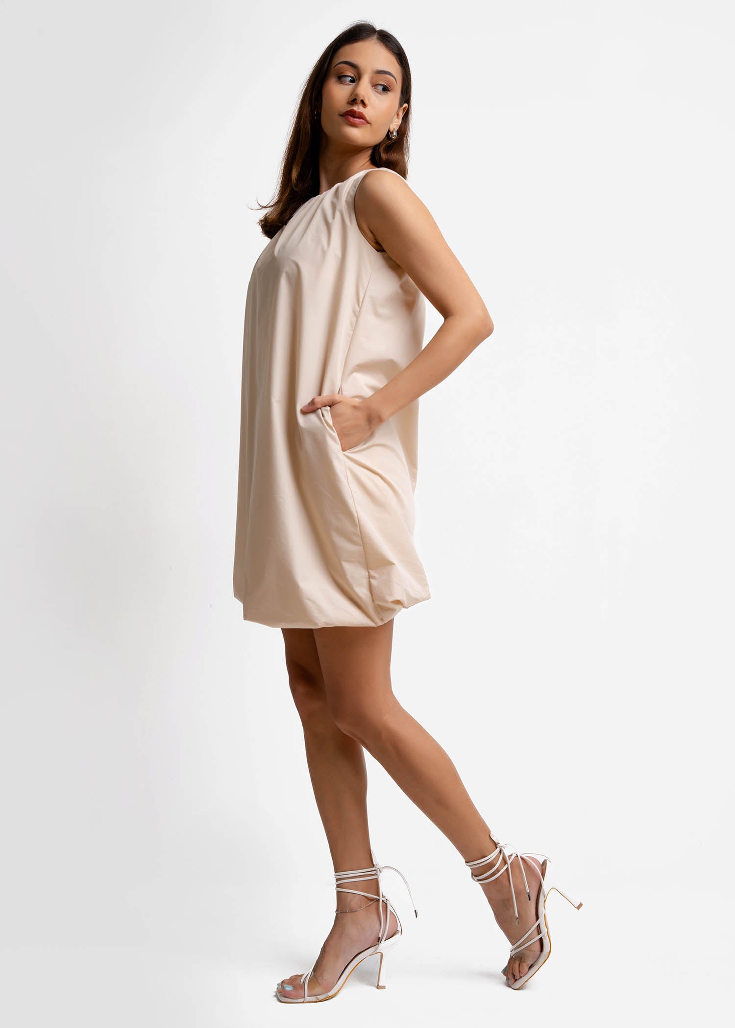 Sleeveless Bubble Hem Dress