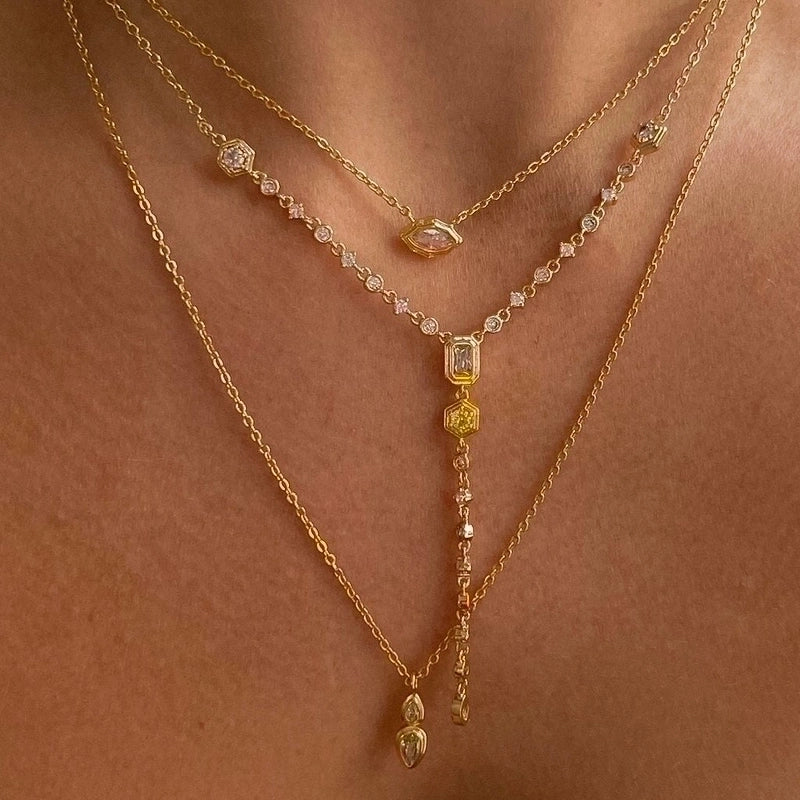 Copper Casual Minimalist Commute Oval Plating Inlay Zircon Pendant Necklace