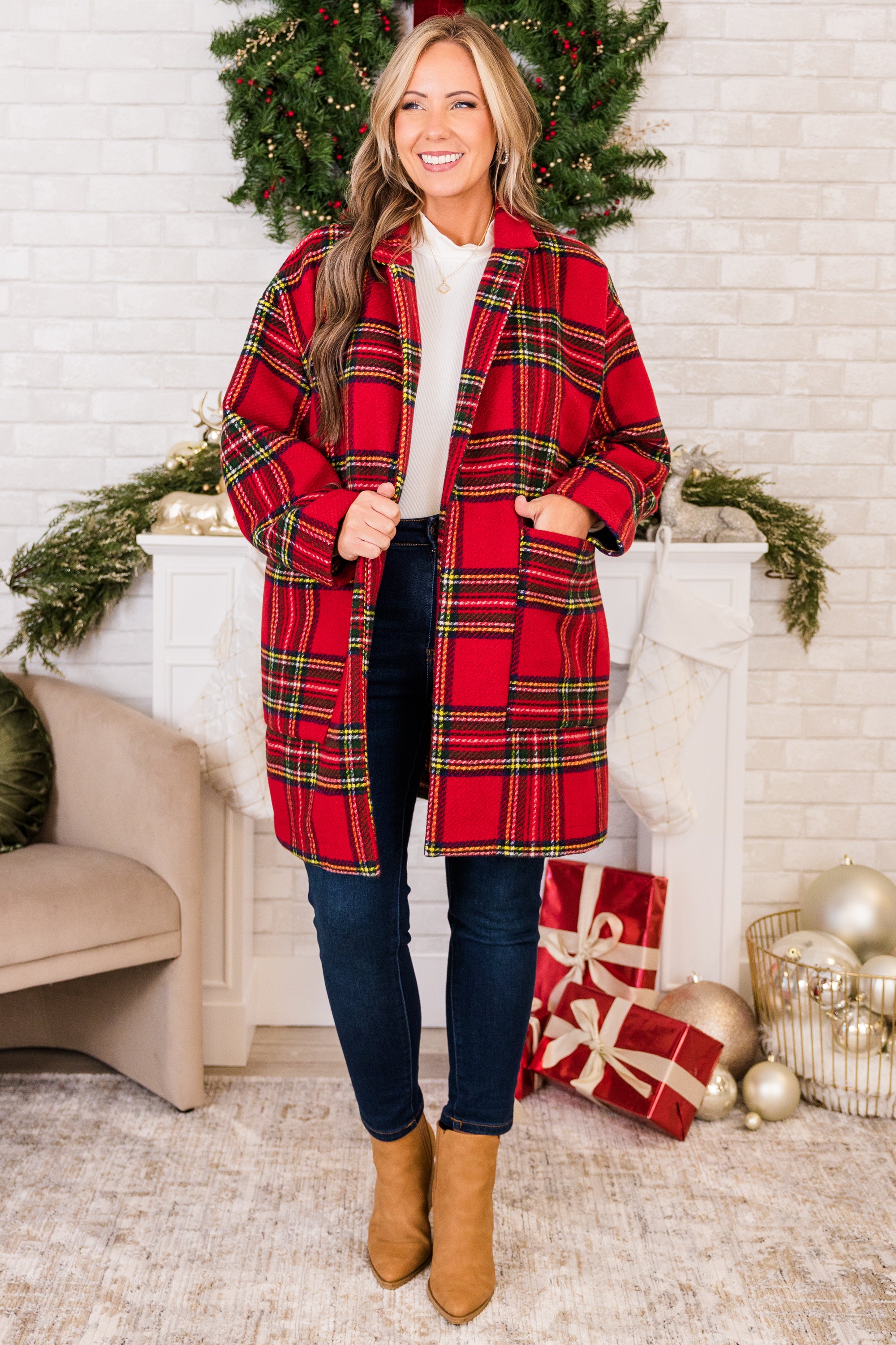 Be Merry Jacket. Red Multi