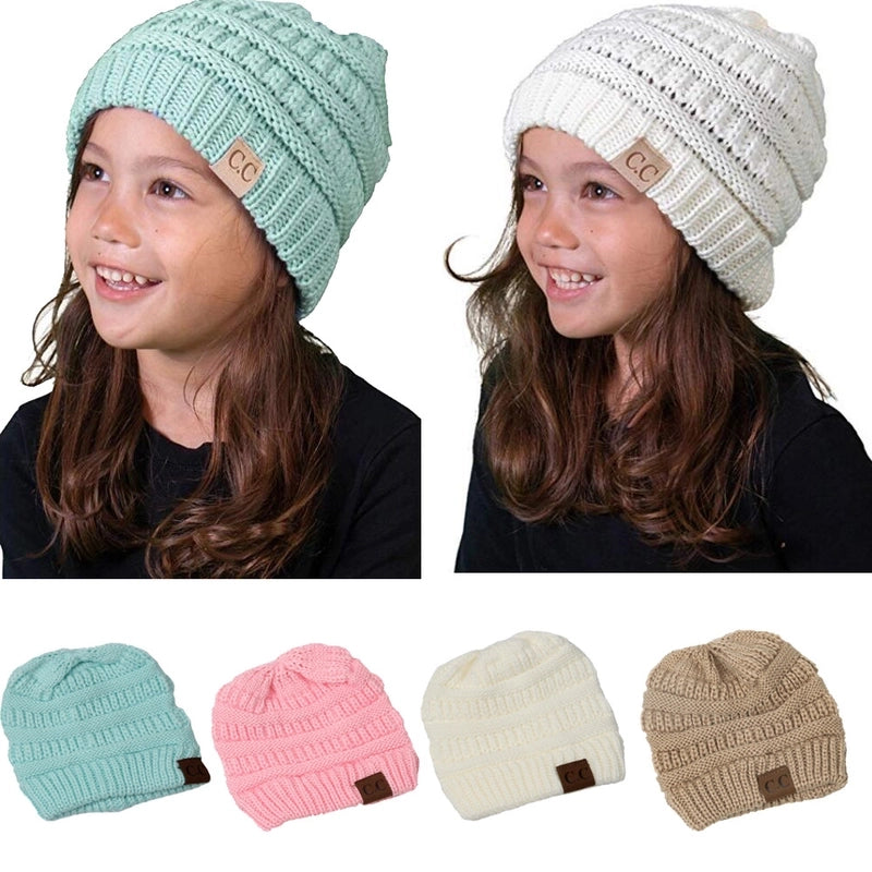 Knitted Hat Children's Winter Wool Hat Warm Pullover Cap For Boys And Girls Baby Ear Protection Cap