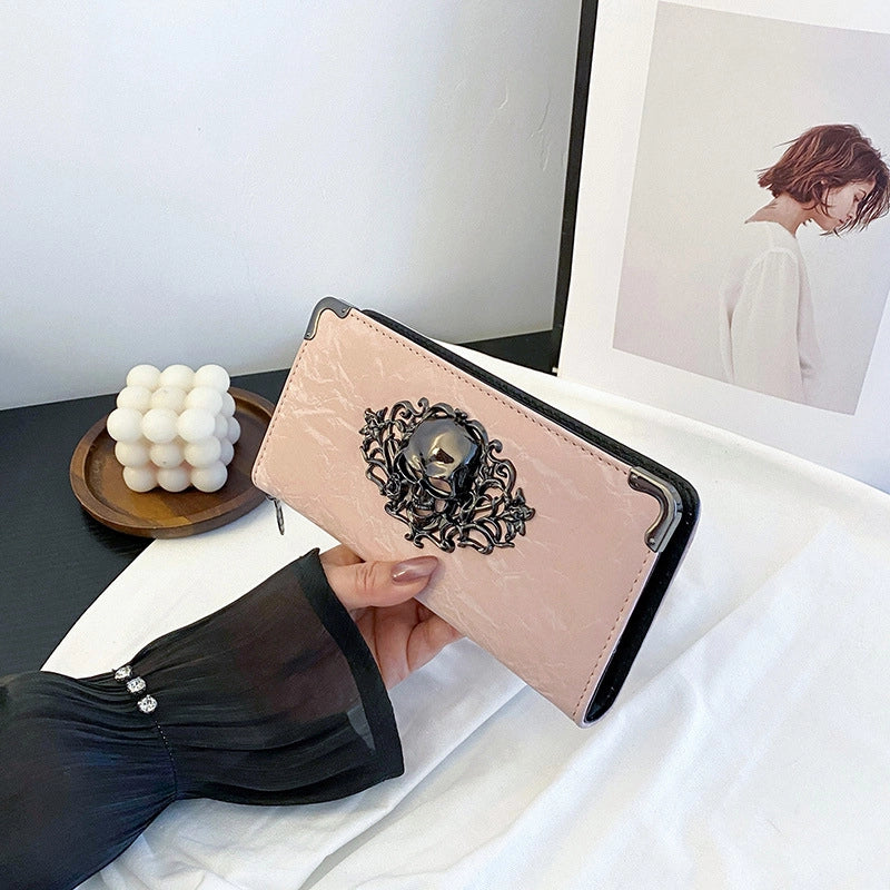 Women's Pu Leather Color Block Retro Classic Style Square Zipper Small Wallets