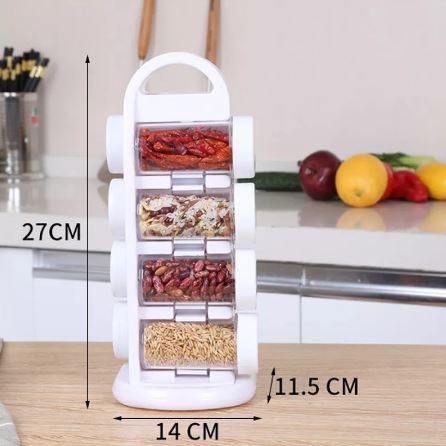 Revolving Spice Rack Organizer With Jars. Kitchen Spice Jars Shelf