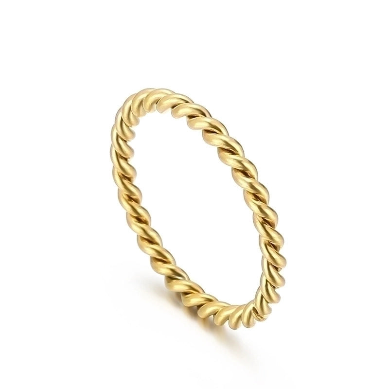 Minimalist Commute Solid Color Stainless Steel 18K Gold Plated Plating Rings