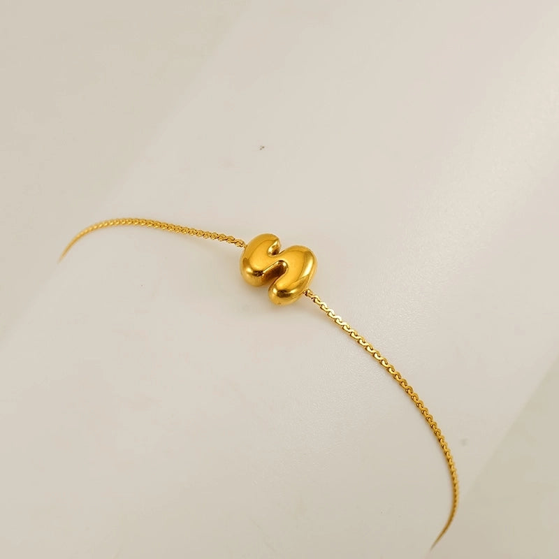 Casual Minimalist Letter 304 Stainless Steel 18K Gold Plated Bracelets In Bulk