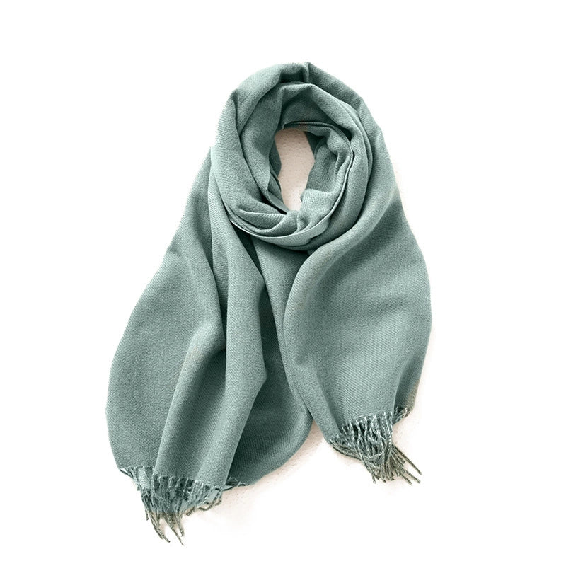 Women's Minimalist Solid Color Polyester Scarf