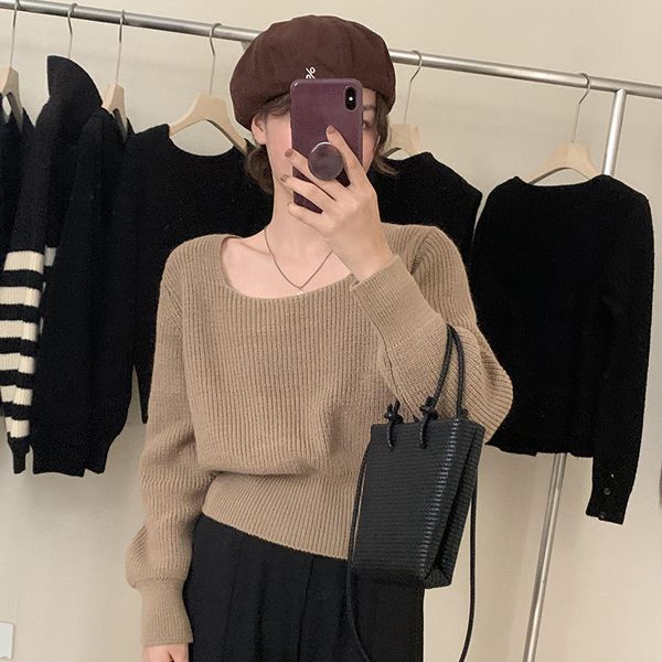 Knit Sweater With U-Neck