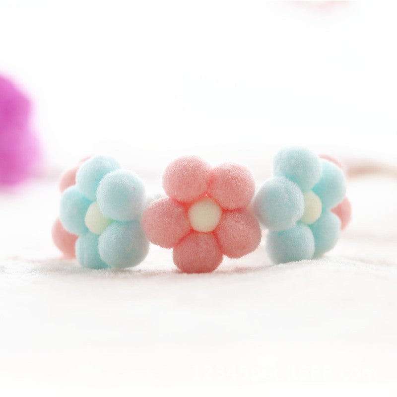 Knitted Flower Cat Dog Collar