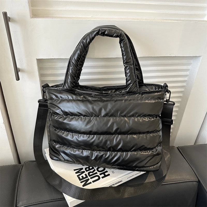 Women's Pvc Solid Color Basic Square Zipper Shoulder Bag Crossbody Bag