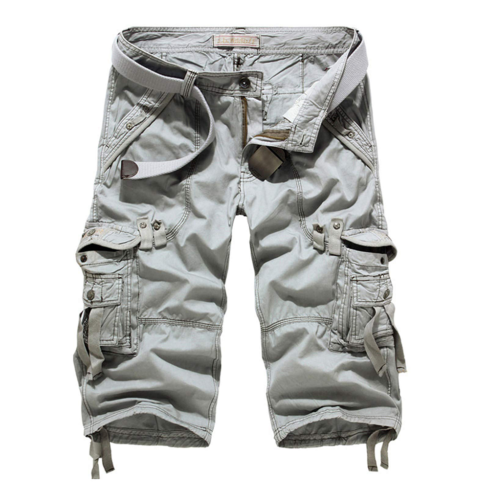6-pack Men Casual Workout Military Men's Shorts Multi-Pocket Calf-Length Short Pants