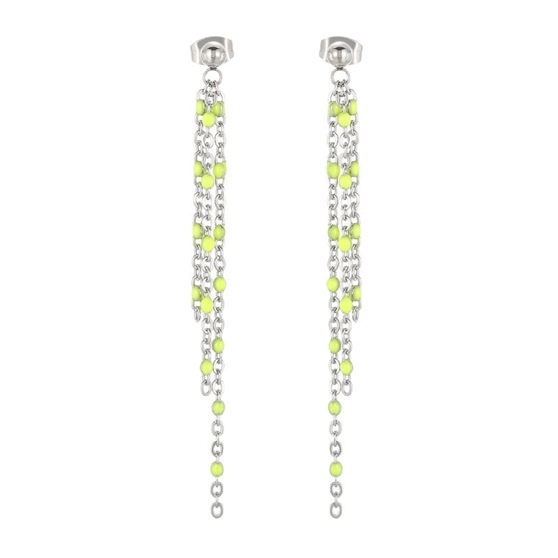 1 Pair Modern Style Tassel Plating Chain Stainless Steel 18K Gold Plated Drop Earrings