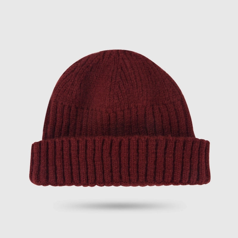 Unisex Minimalist Stripe Solid Color Crimping Wool Cap