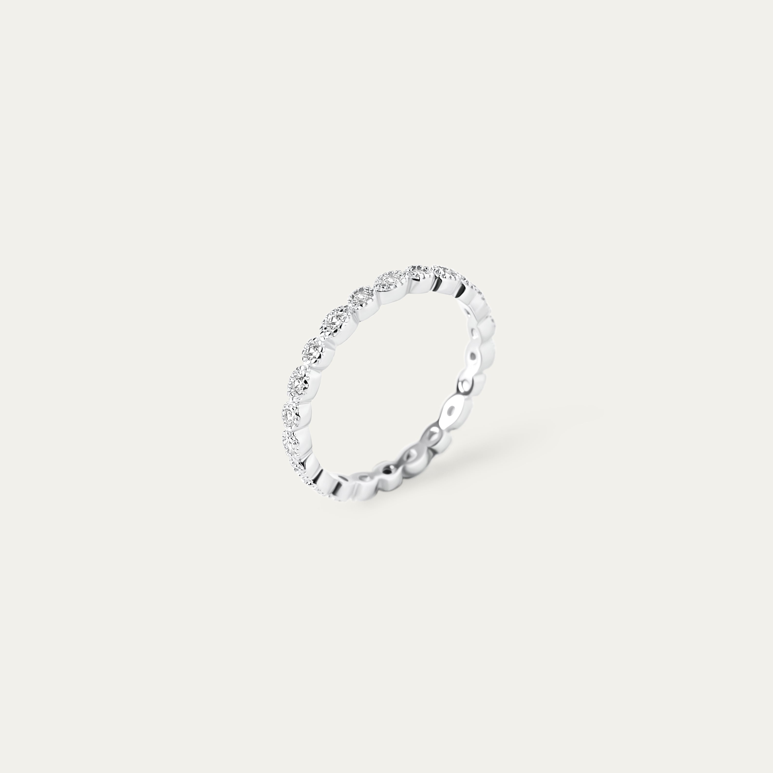 Amora CZ Ring (925 Sterling Silver. Size 5)