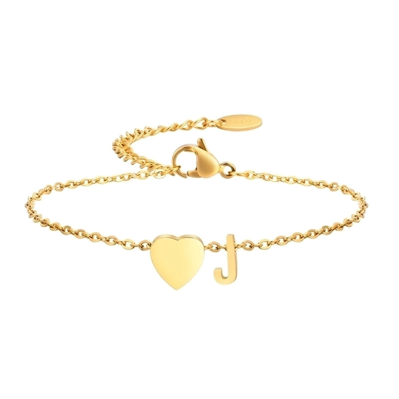 Minimalist Letter Heart Shape 304 Stainless Steel Bracelets In Bulk
