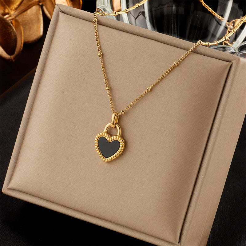 Fashion Women Heart Titanium Steel Electroplating Jewelry Sets