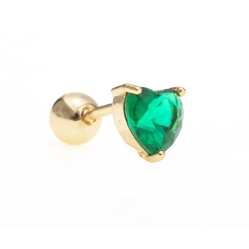 Fashion Geometric Brass Plating Zircon Ear Studs 1 Piece